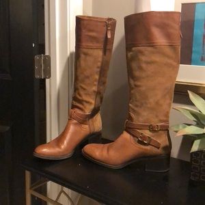 Franco Sarto Cognac Suede and Leather boots